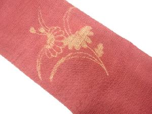 紗紬花模様織出し名古屋帯